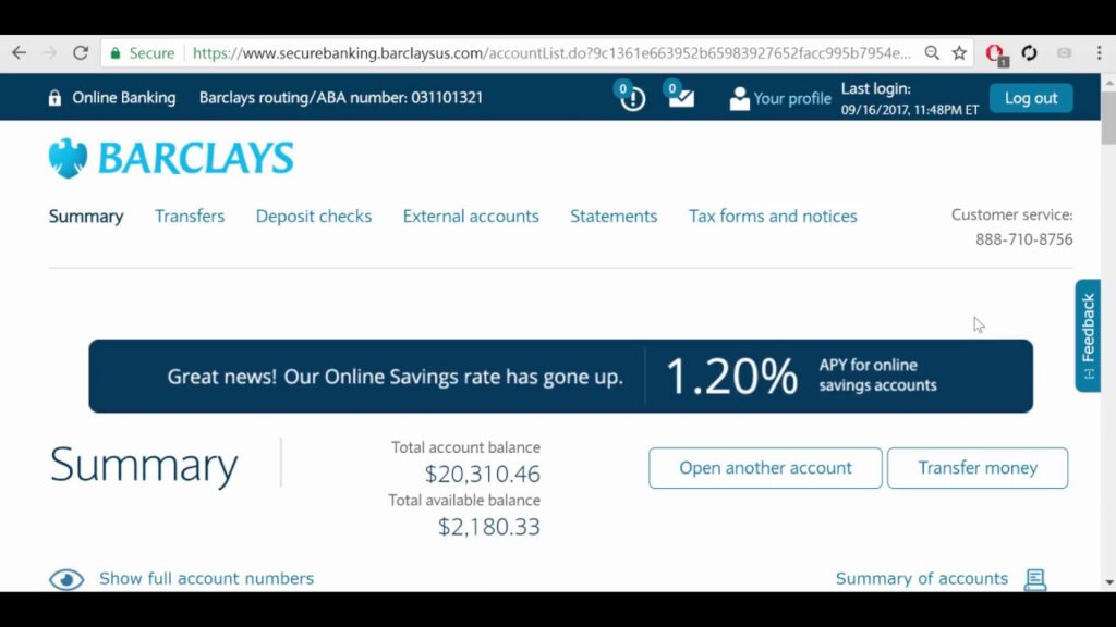 barclays online savings
